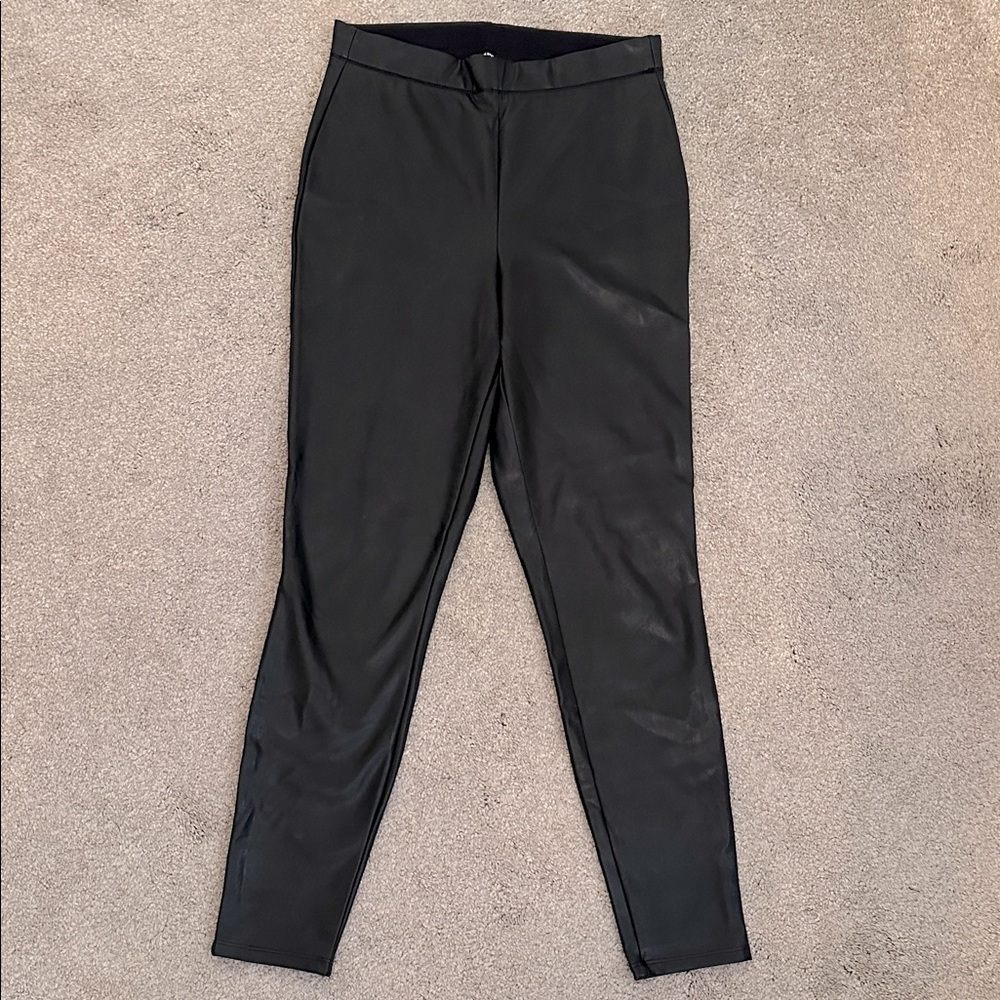 Sleek Black Faux Leather Women's Pants